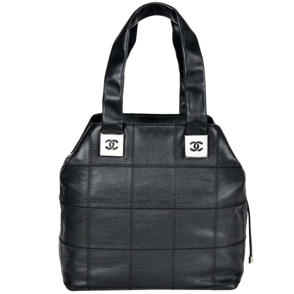CHANEL Black Caviar Leather Logo Tote Bag - Picture 4 of 8
